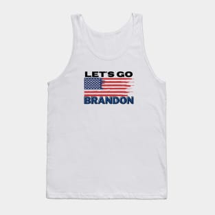 Let's Go Brandon American Flag Graphic Design Tank Top